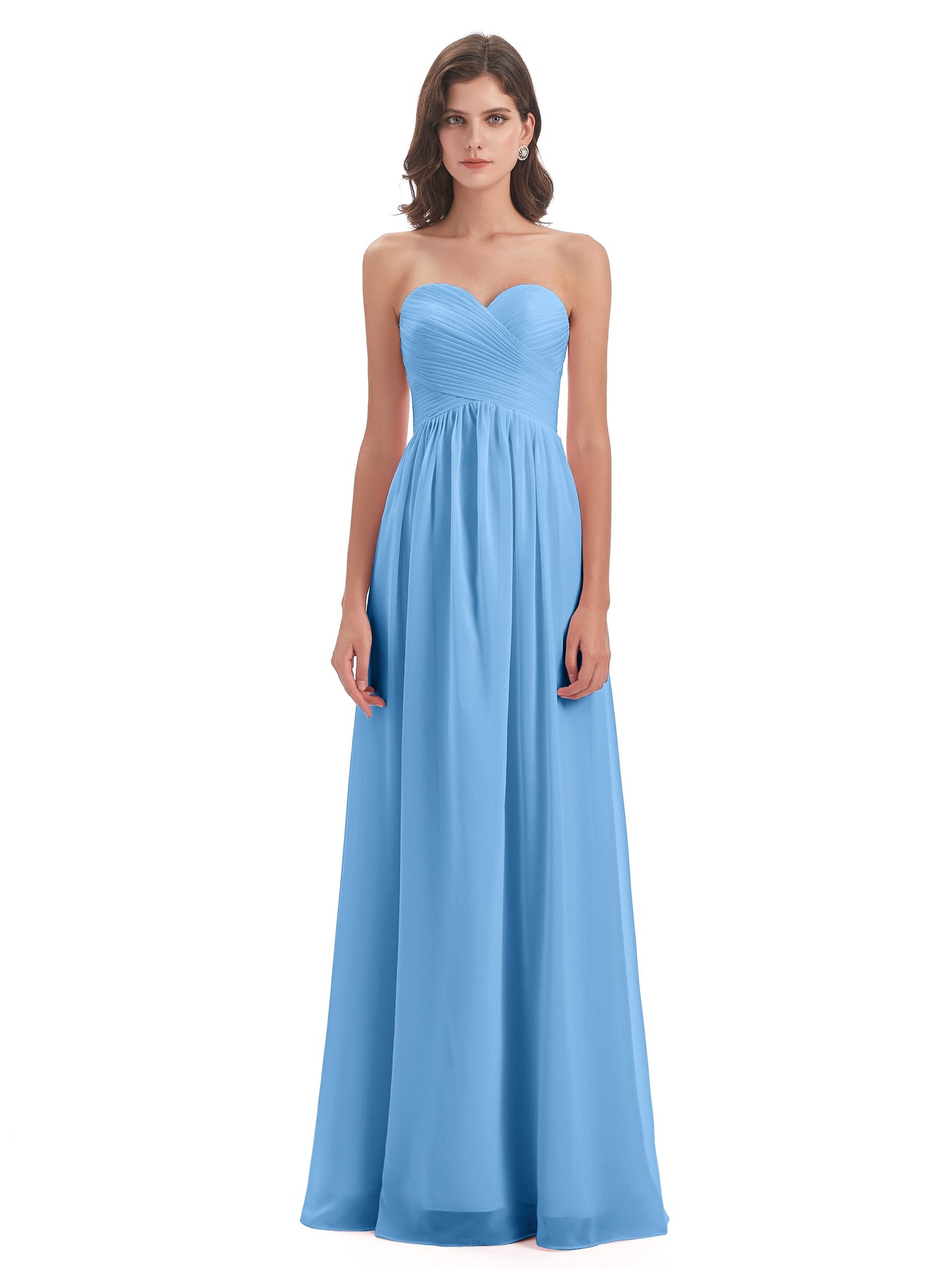 Sunny Floor Length Sweetheart Chiffon Bridesmaid Dresses