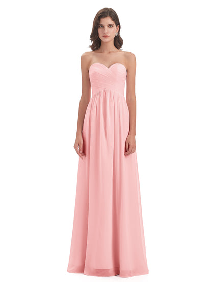 Sunny Floor Length Sweetheart Chiffon Bridesmaid Dresses
