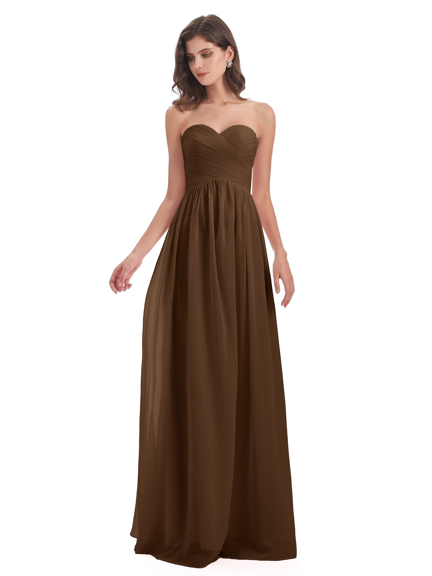 Sunny Floor Length Sweetheart Chiffon Bridesmaid Dresses