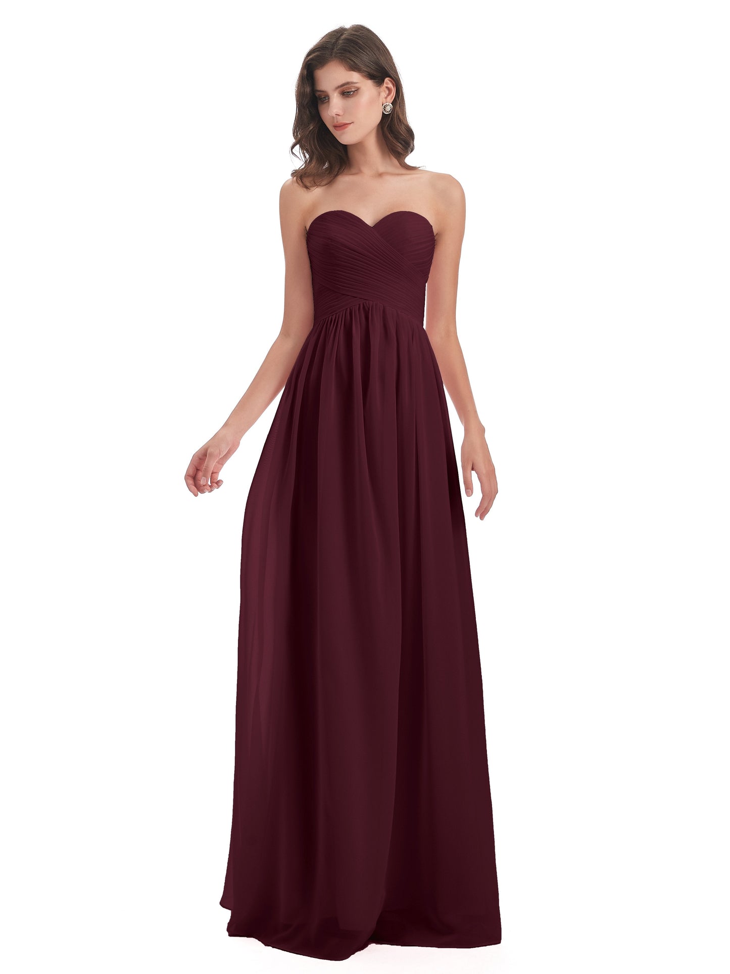 Sunny Floor Length Sweetheart Chiffon Bridesmaid Dresses