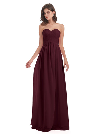 Sunny Floor Length Sweetheart Chiffon Bridesmaid Dresses