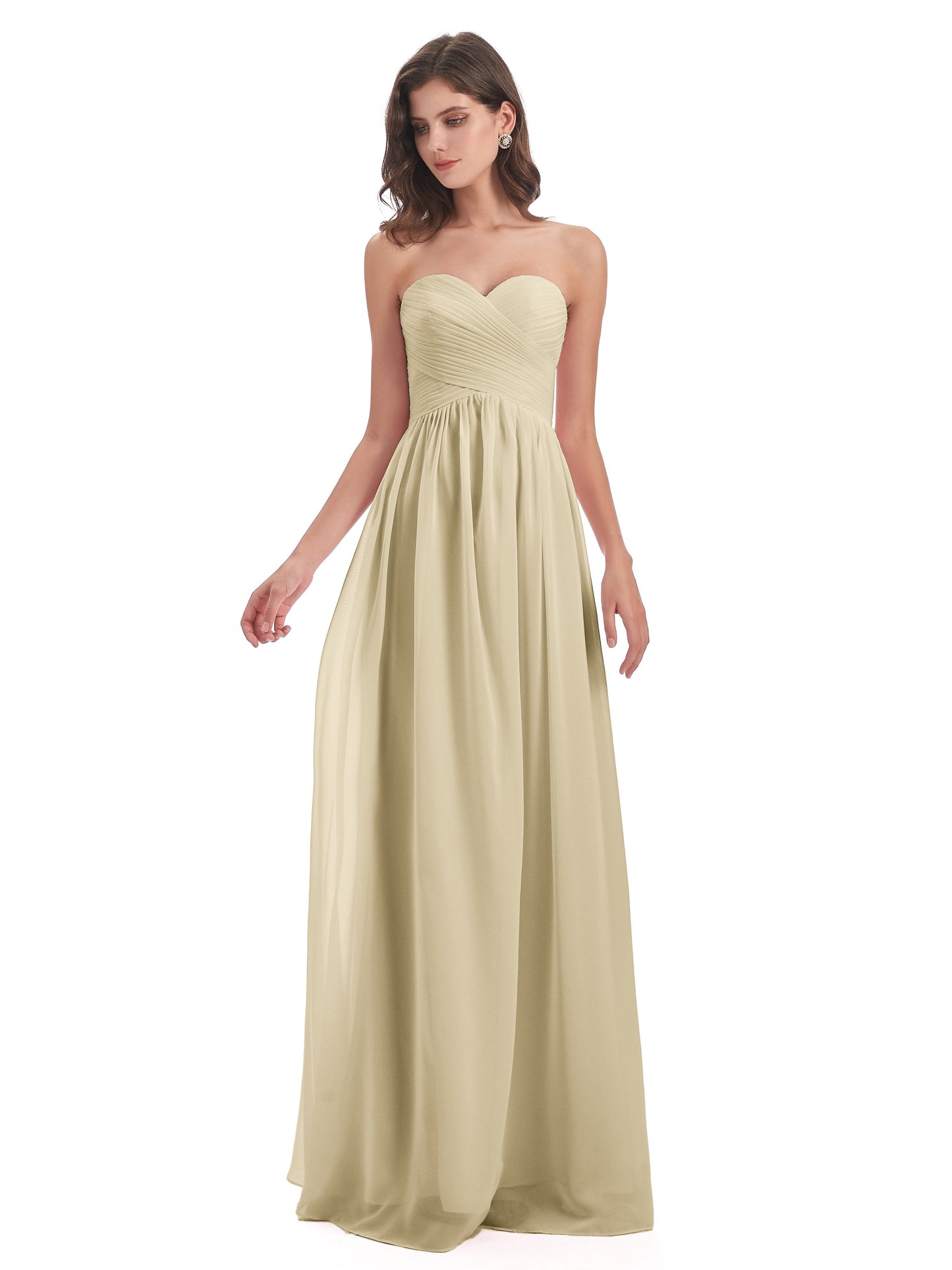 Sunny Floor Length Sweetheart Chiffon Bridesmaid Dresses