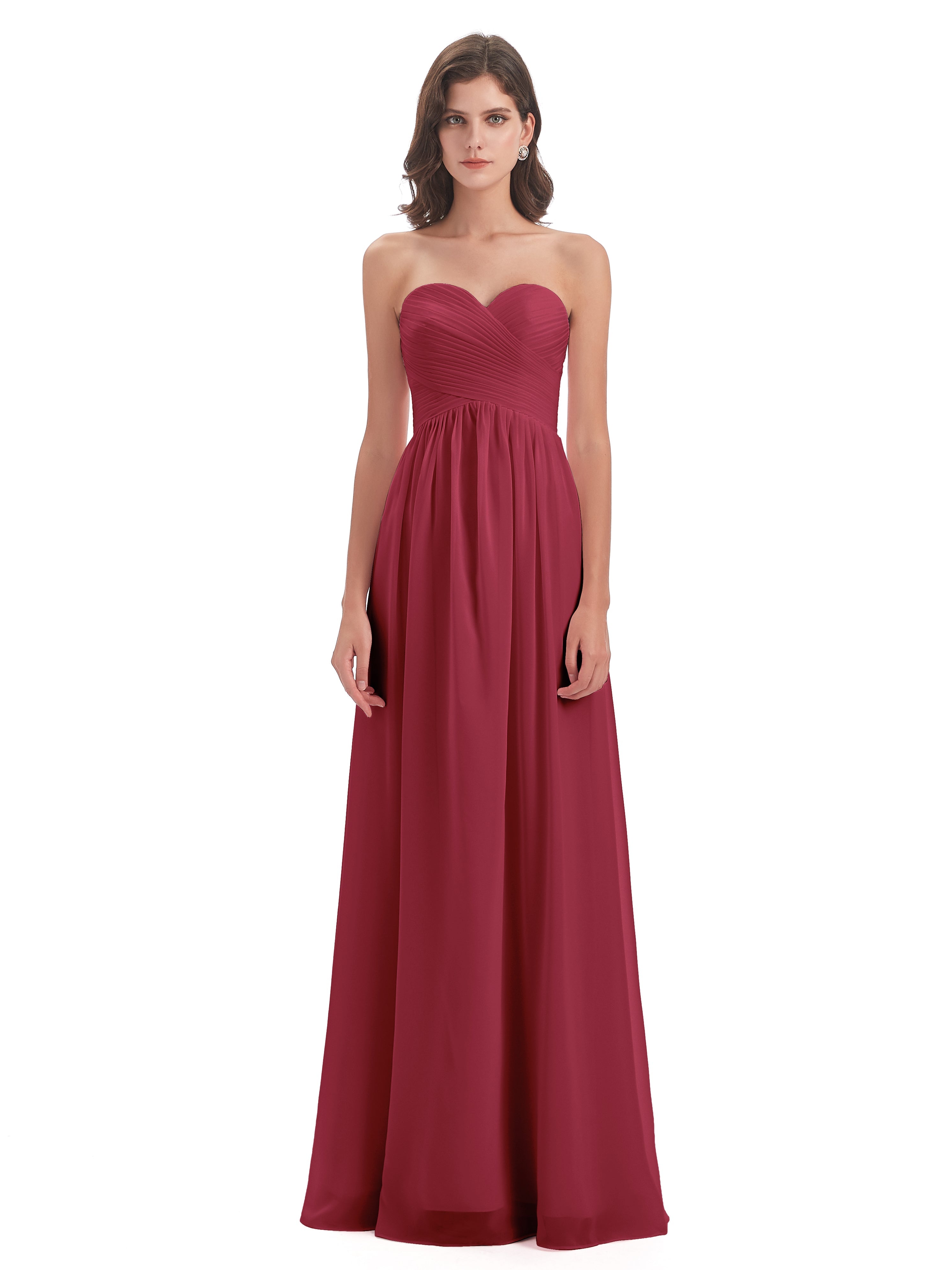 Sunny Floor Length Sweetheart Chiffon Bridesmaid Dresses