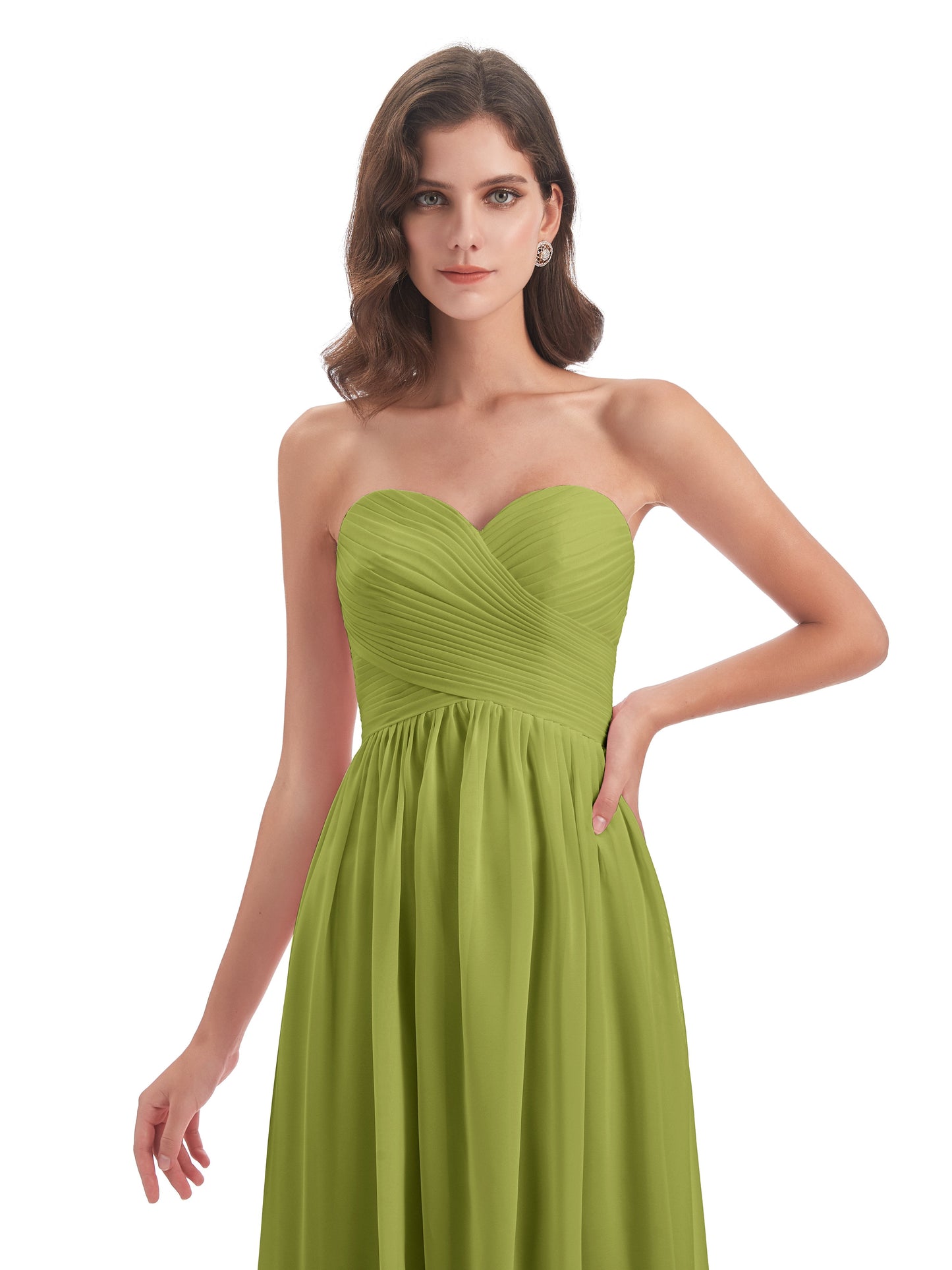 Sunny Floor Length Sweetheart Chiffon Bridesmaid Dresses
