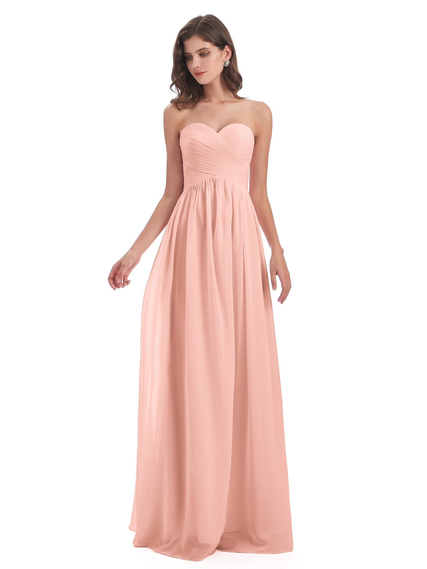 Sunny Floor Length Sweetheart Chiffon Bridesmaid Dresses