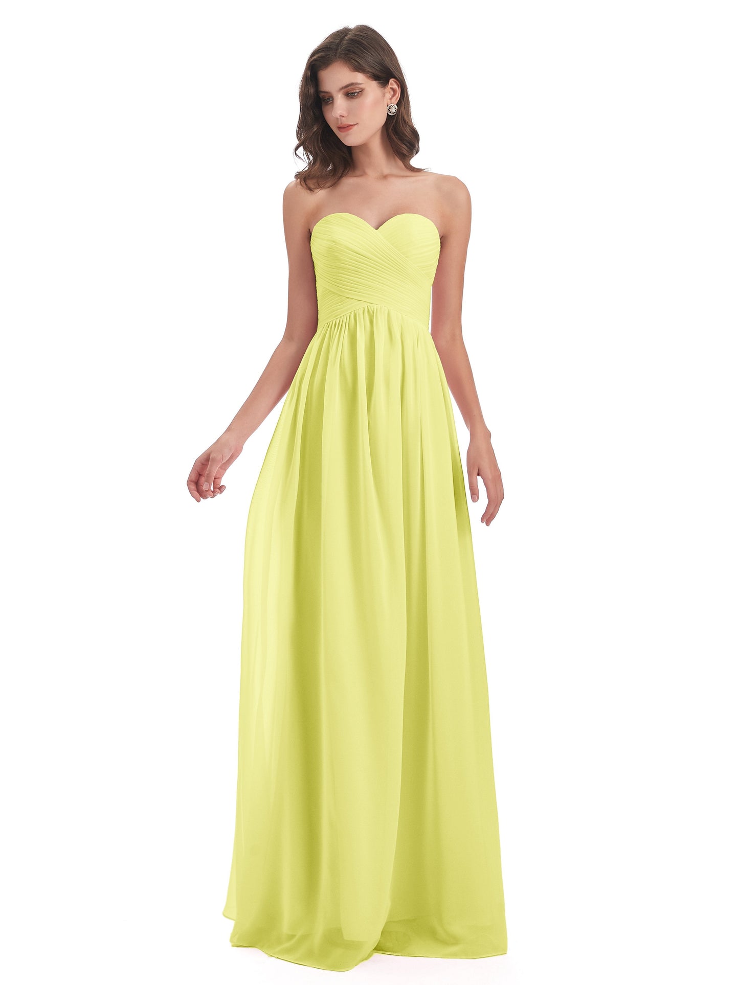 Sunny Floor Length Sweetheart Chiffon Bridesmaid Dresses