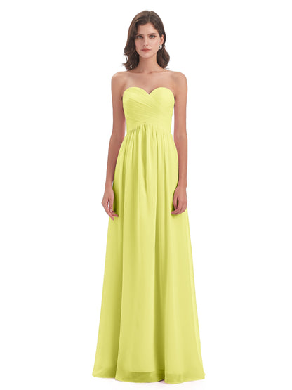 Sunny Floor Length Sweetheart Chiffon Bridesmaid Dresses