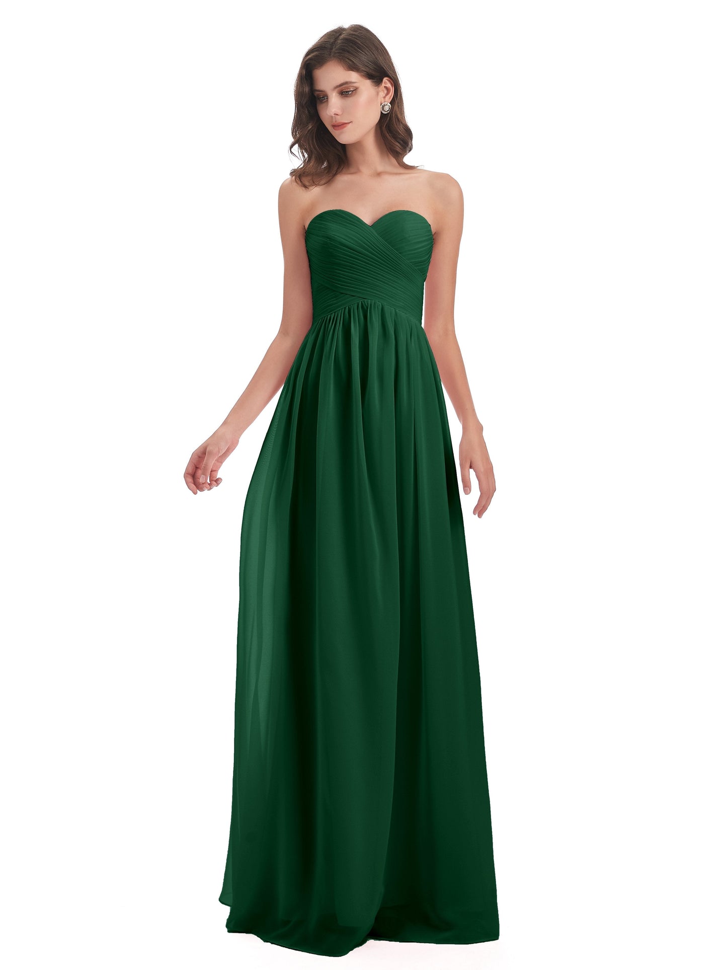 Sunny Floor Length Sweetheart Chiffon Bridesmaid Dresses