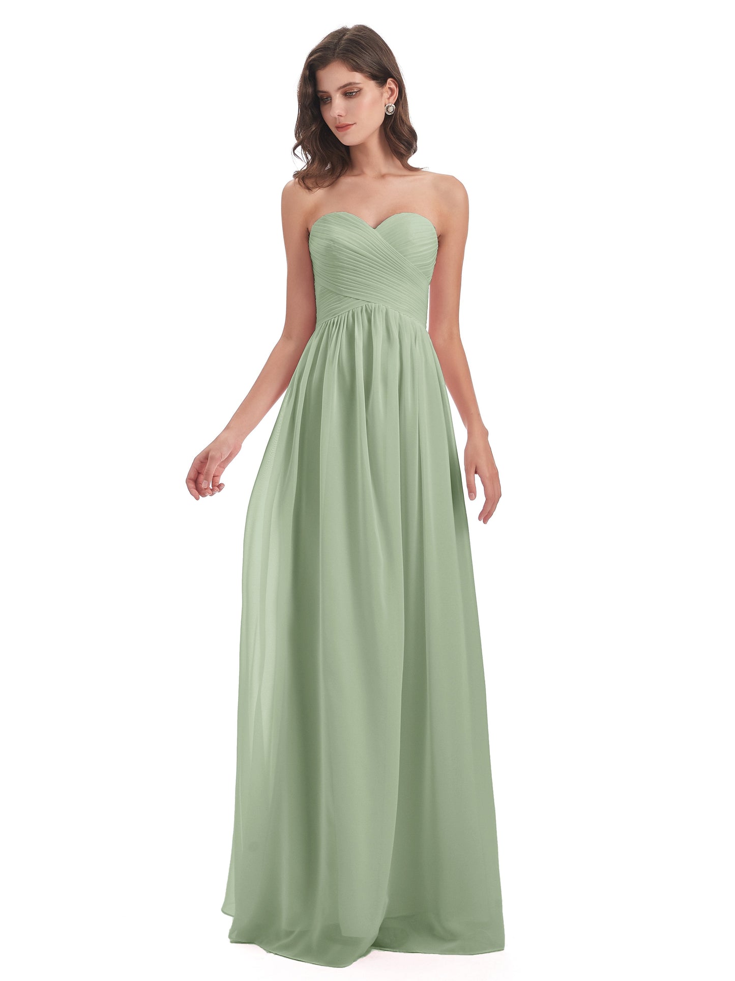 Sunny Floor Length Sweetheart Chiffon Bridesmaid Dresses