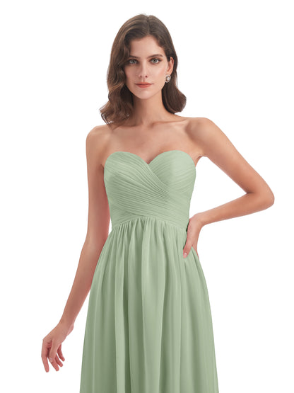 Sunny Floor Length Sweetheart Chiffon Bridesmaid Dresses