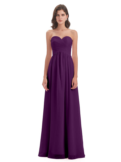 Sunny Floor Length Sweetheart Chiffon Bridesmaid Dresses