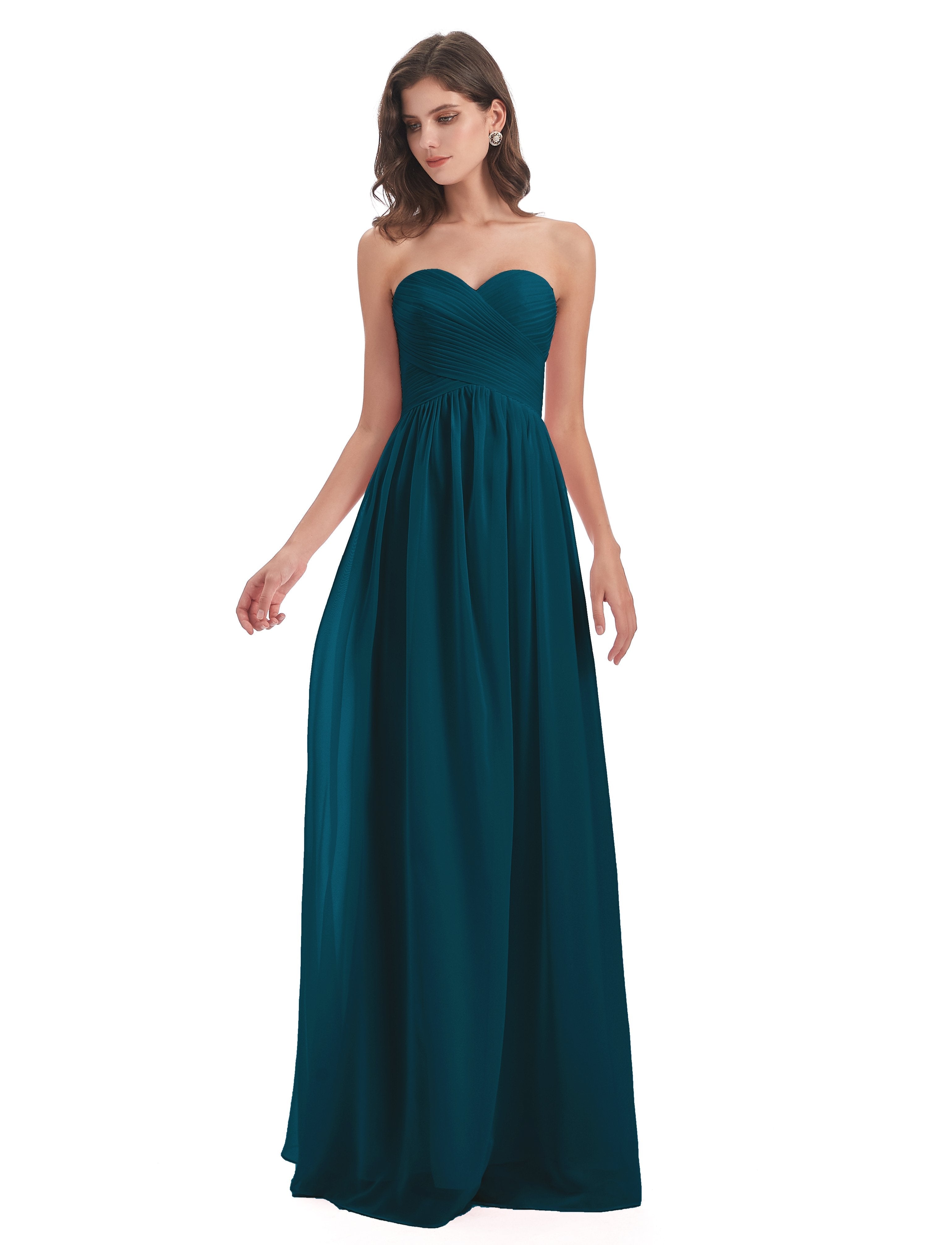 Sunny Floor Length Sweetheart Chiffon Bridesmaid Dresses