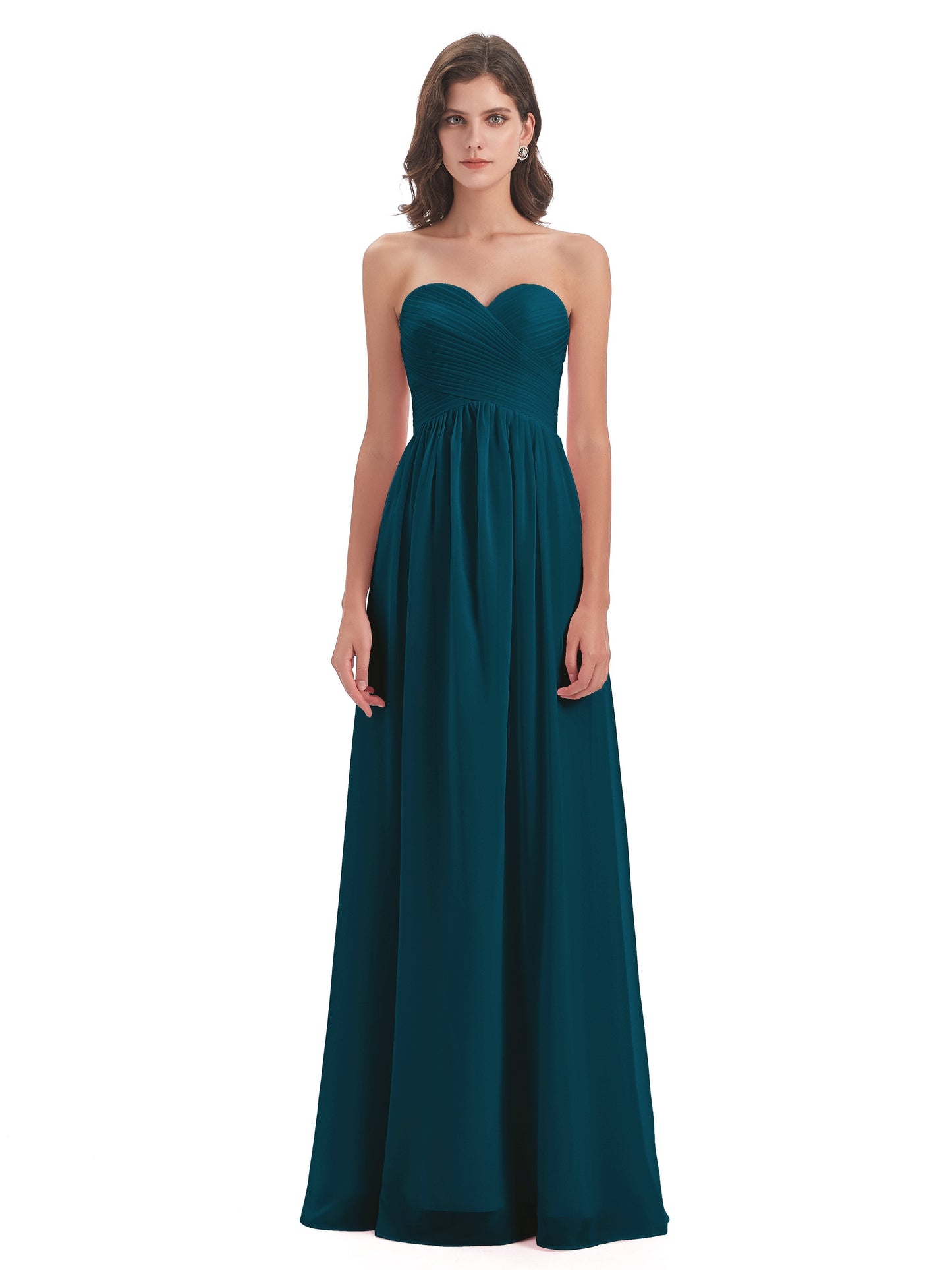 Sunny Floor Length Sweetheart Chiffon Bridesmaid Dresses