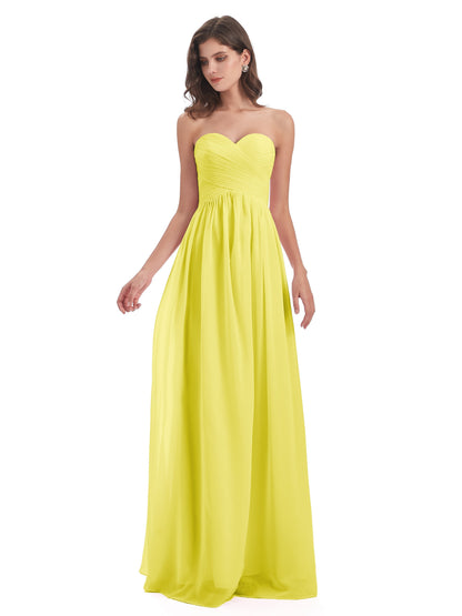 Sunny Floor Length Sweetheart Chiffon Bridesmaid Dresses