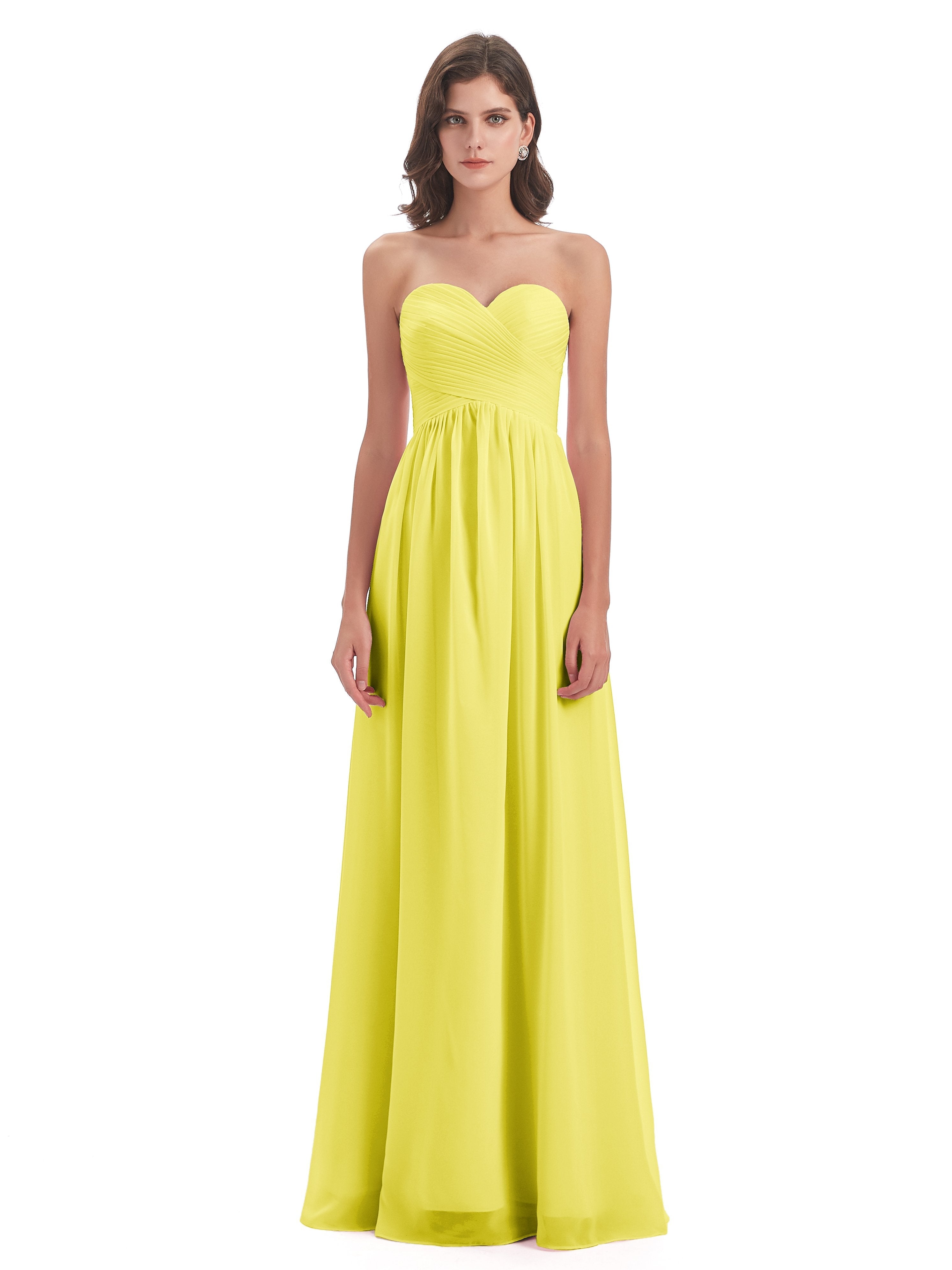 Sunny Floor Length Sweetheart Chiffon Bridesmaid Dresses