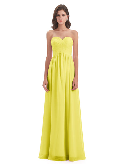 Sunny Floor Length Sweetheart Chiffon Bridesmaid Dresses