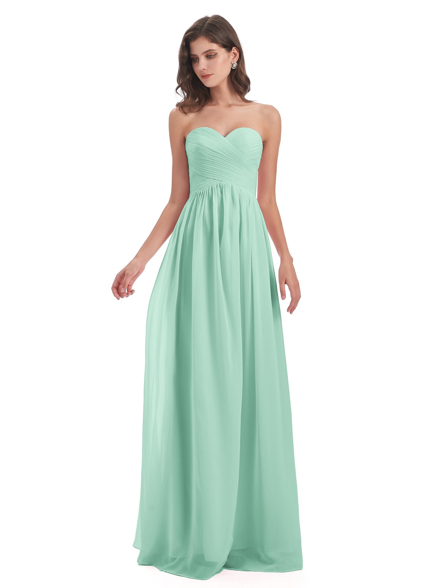 Sunny Floor Length Sweetheart Chiffon Bridesmaid Dresses