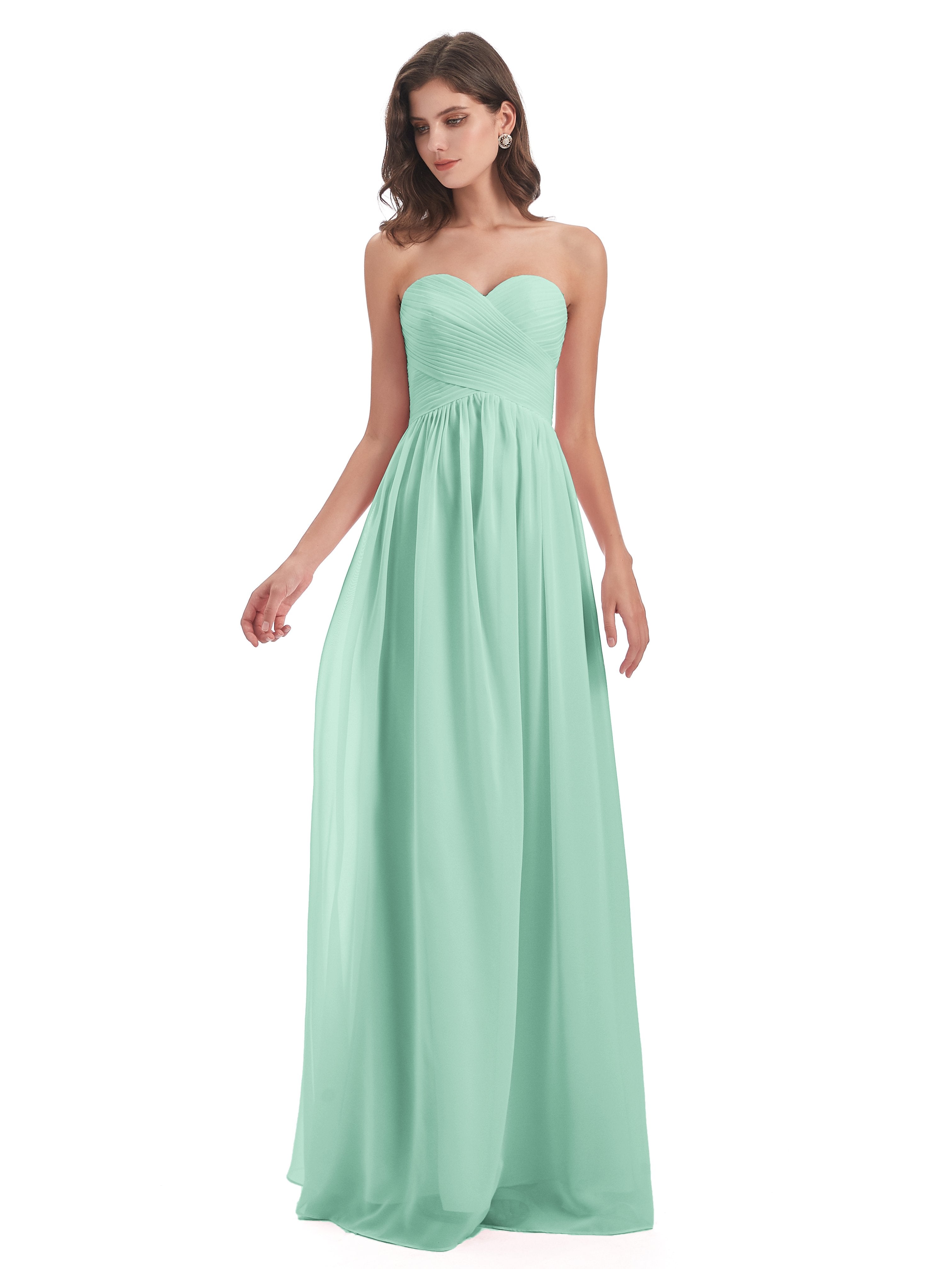 Sunny Floor Length Sweetheart Chiffon Bridesmaid Dresses