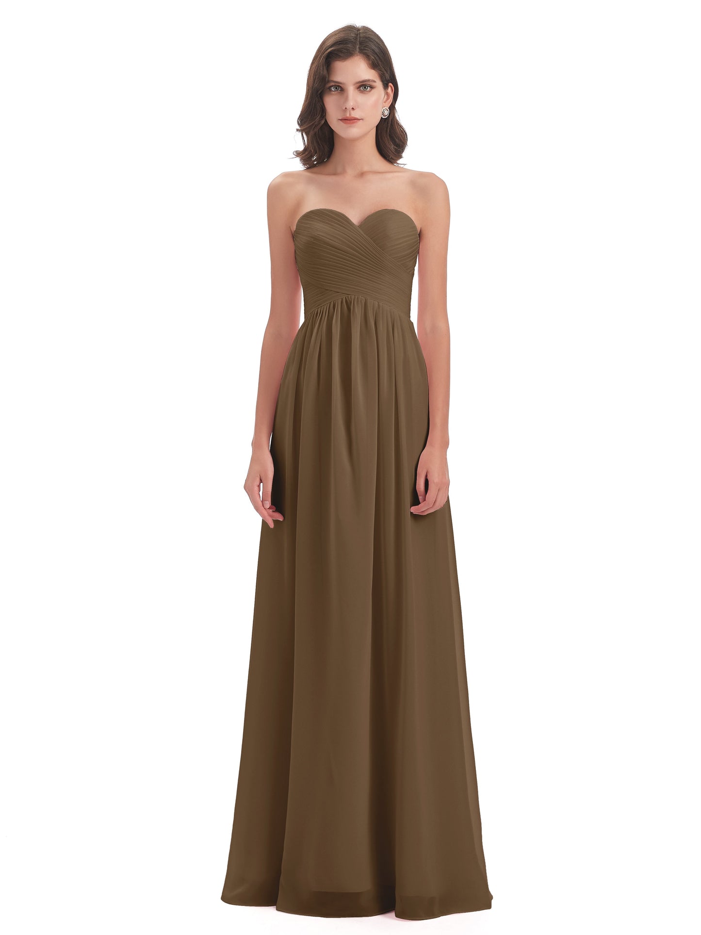 Sunny Floor Length Sweetheart Chiffon Bridesmaid Dresses