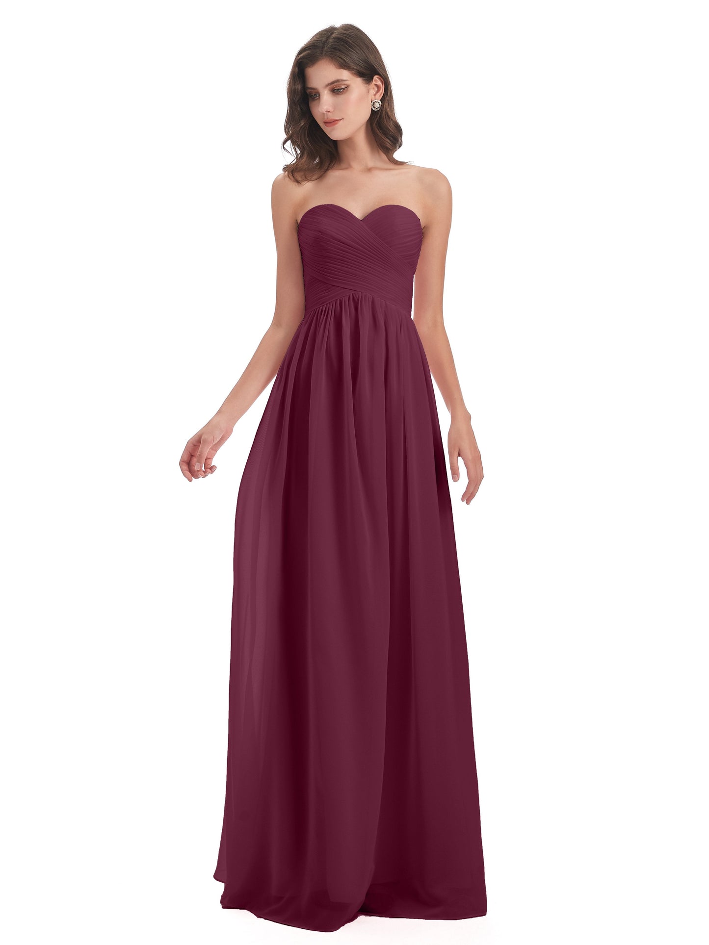 Sunny Floor Length Sweetheart Chiffon Bridesmaid Dresses