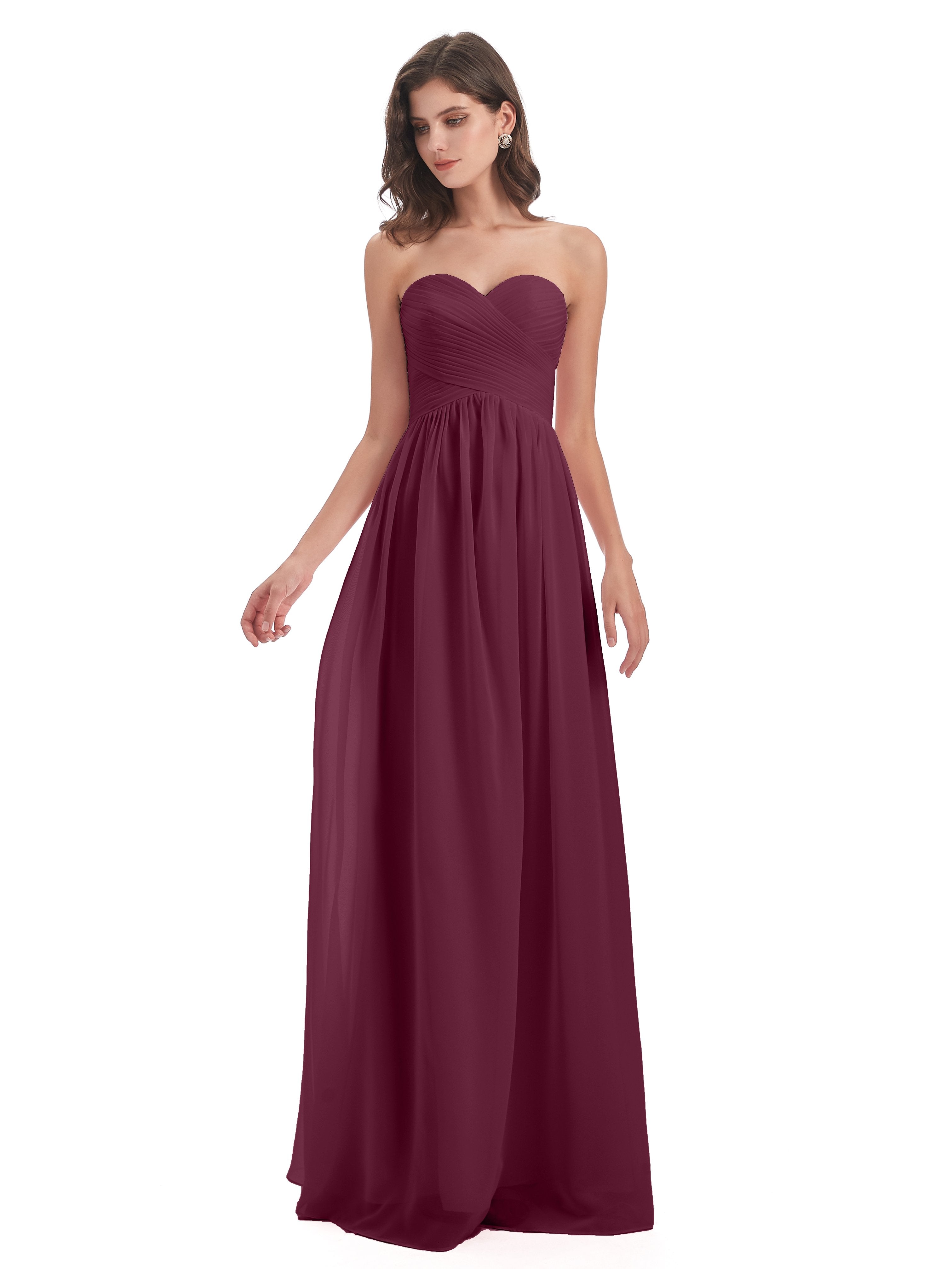 Sunny Floor Length Sweetheart Chiffon Bridesmaid Dresses