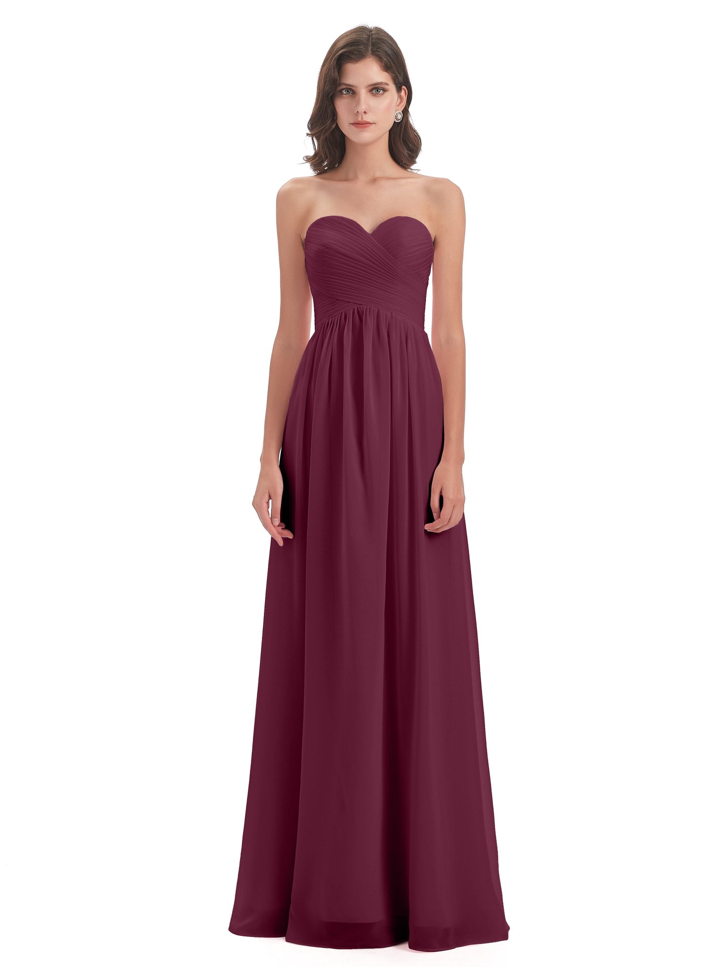 Sunny Floor Length Sweetheart Chiffon Bridesmaid Dresses