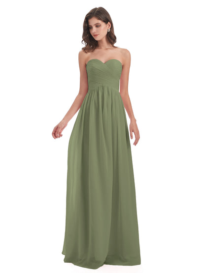 Sunny Floor Length Sweetheart Chiffon Bridesmaid Dresses
