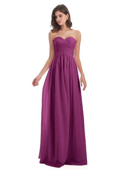 Sunny Floor Length Sweetheart Chiffon Bridesmaid Dresses