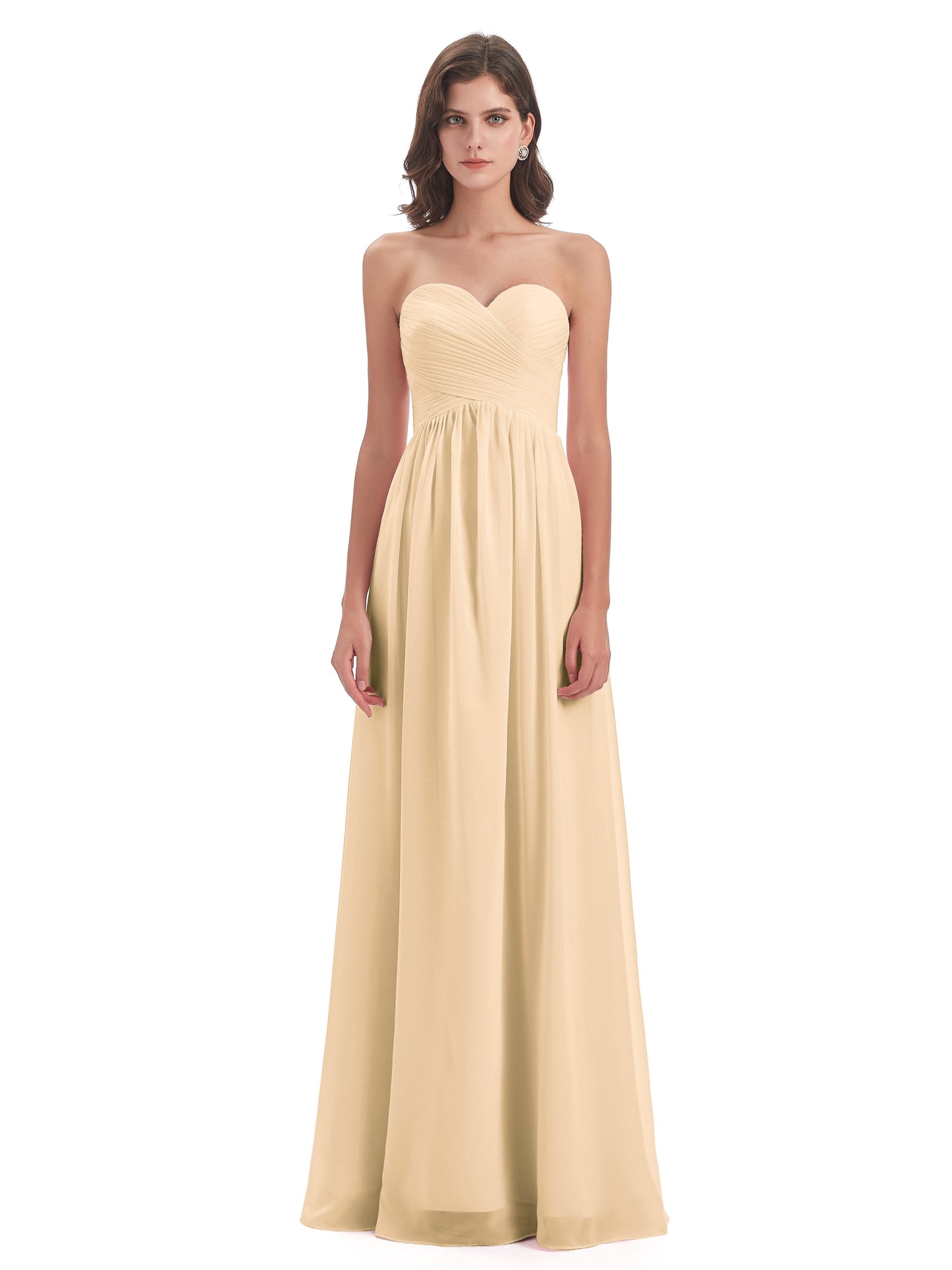 Sunny Floor Length Sweetheart Chiffon Bridesmaid Dresses