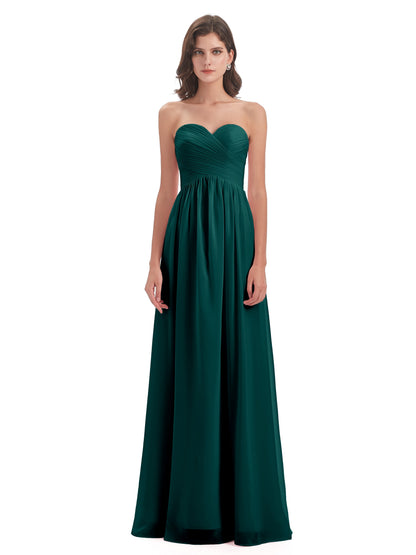 Sunny Floor Length Sweetheart Chiffon Bridesmaid Dresses