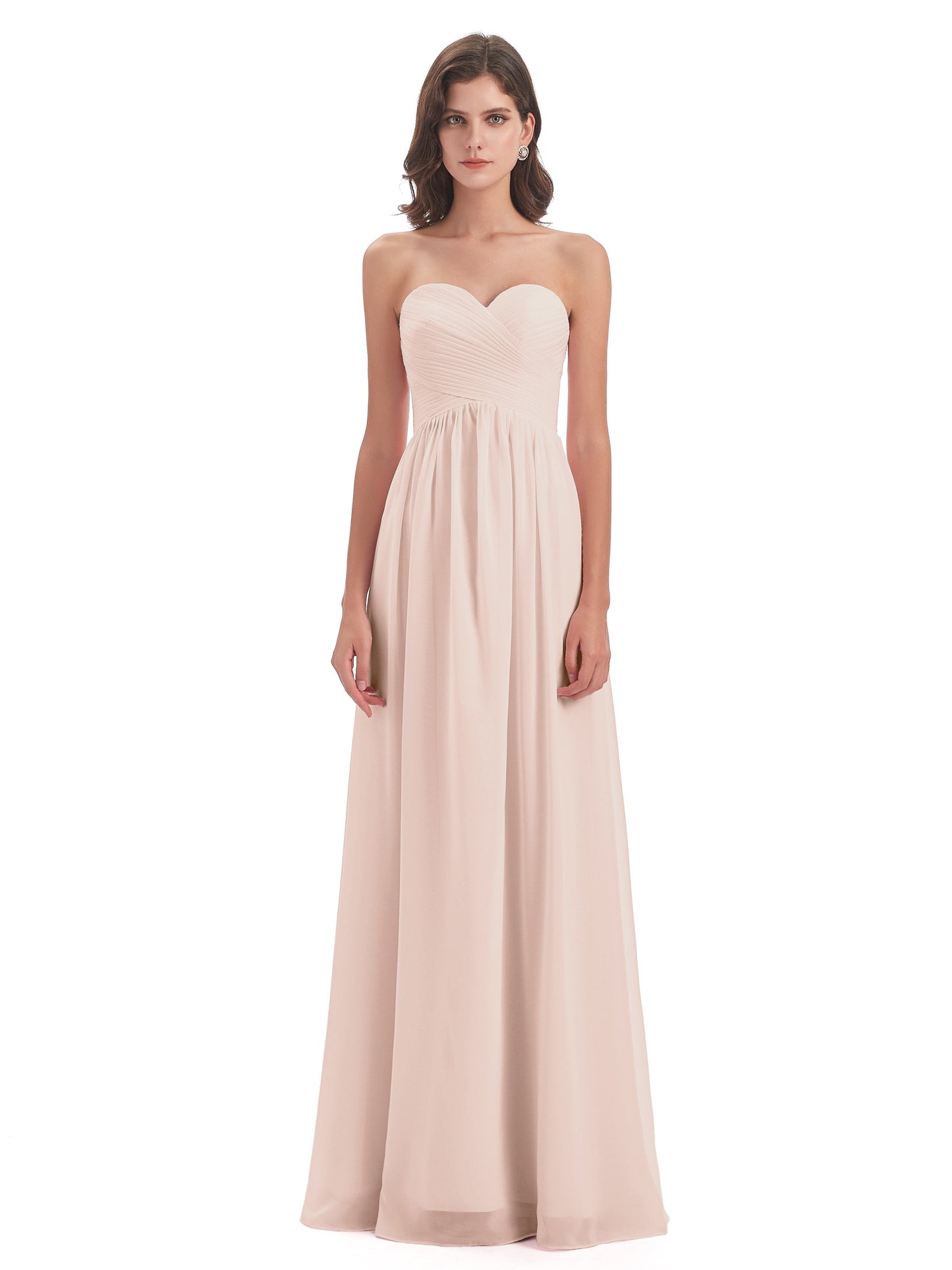 Sunny Floor Length Sweetheart Chiffon Bridesmaid Dresses