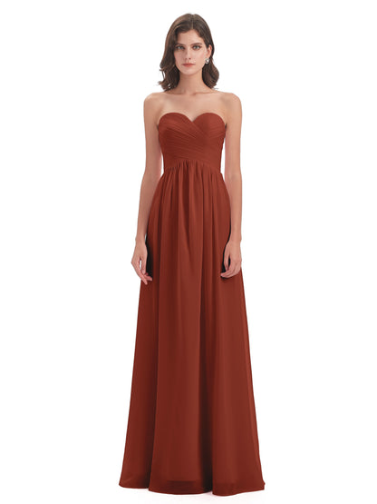 Sunny Floor Length Sweetheart Chiffon Bridesmaid Dresses