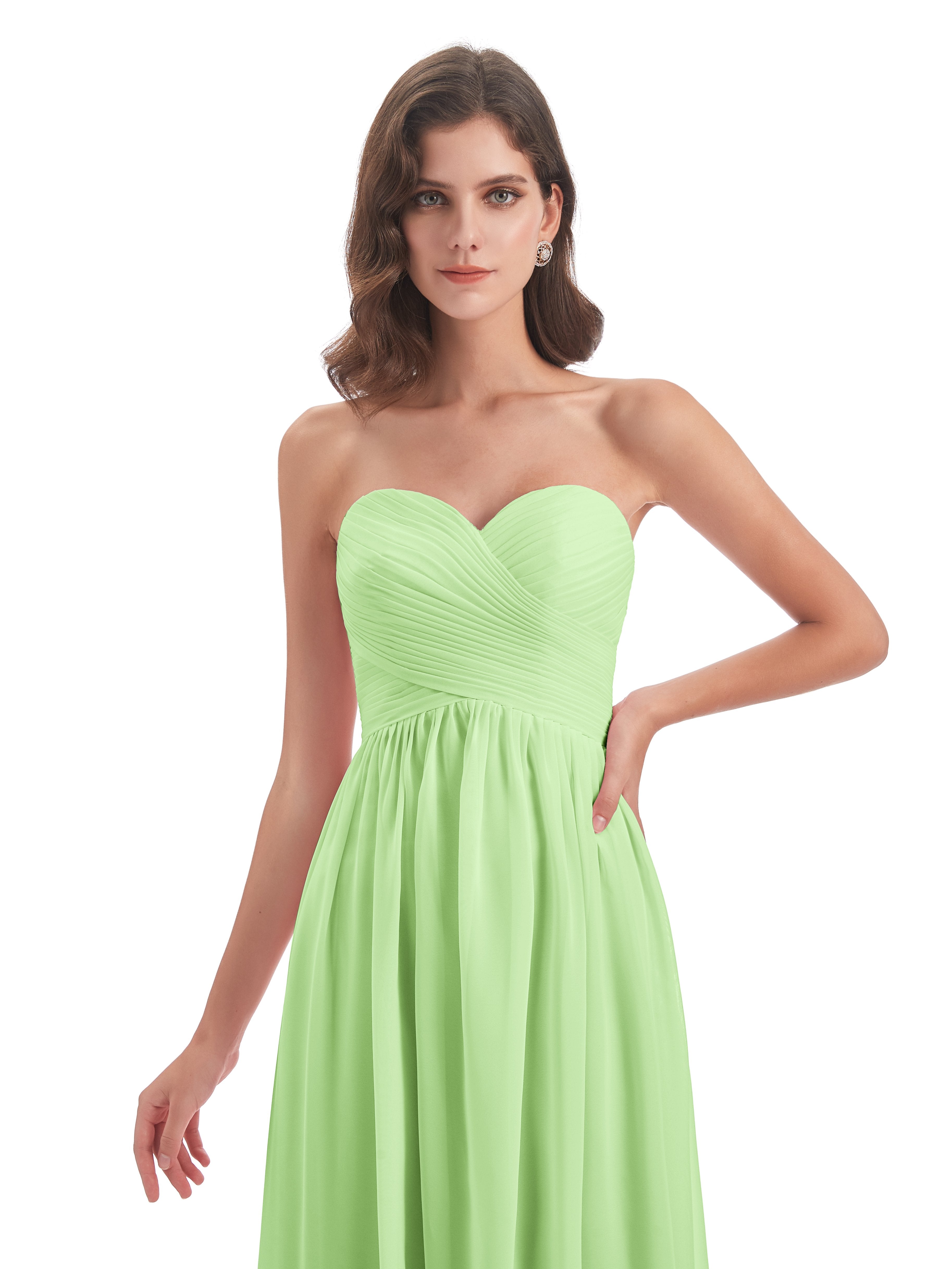 Sunny Floor Length Sweetheart Chiffon Bridesmaid Dresses