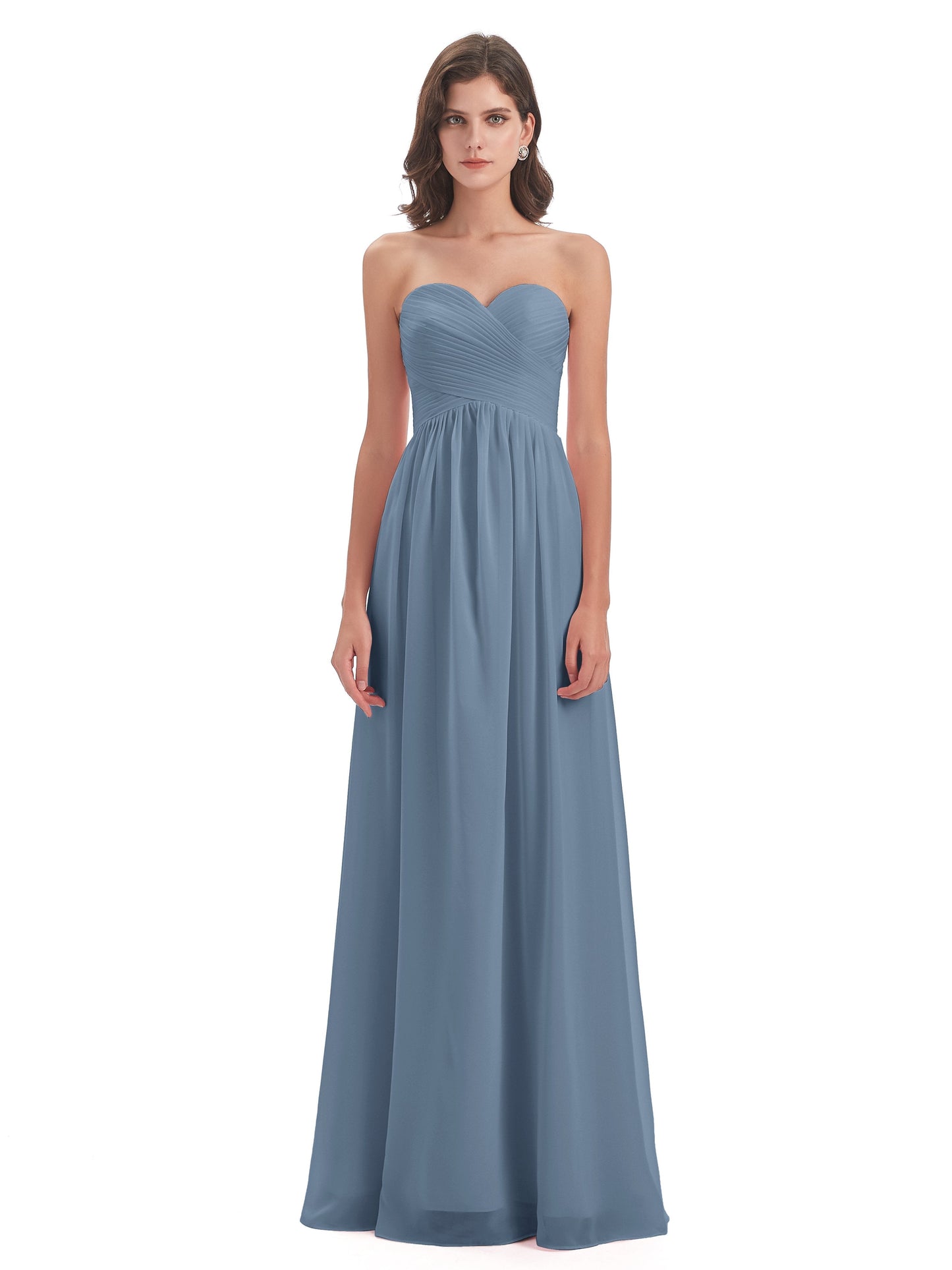 Sunny Floor Length Sweetheart Chiffon Bridesmaid Dresses