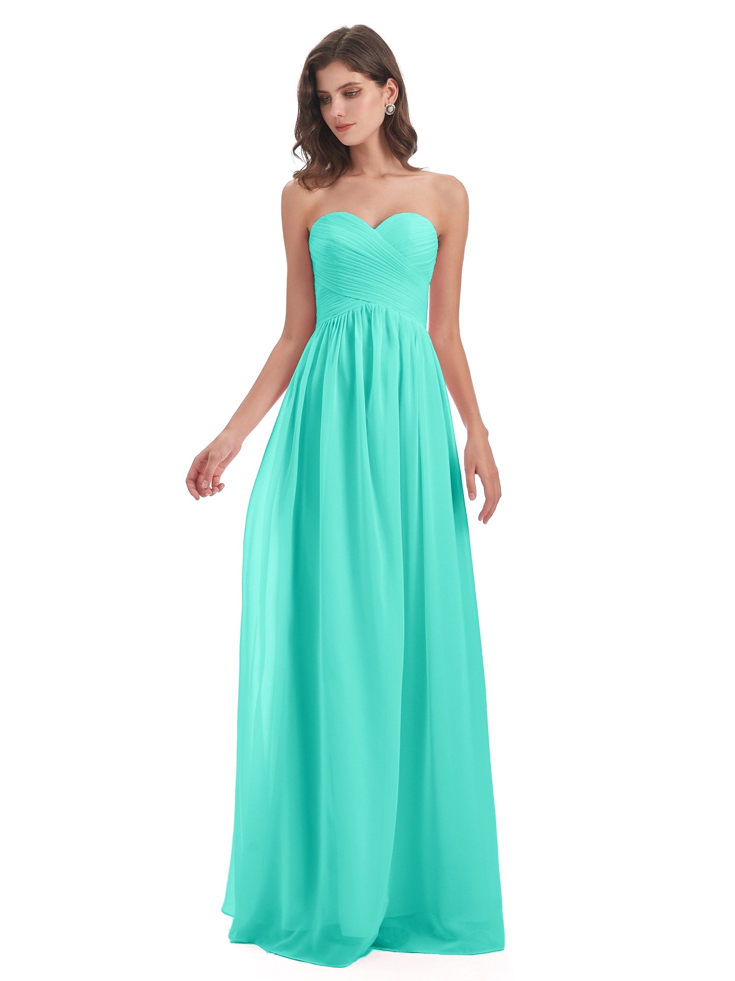 Sunny Floor Length Sweetheart Chiffon Bridesmaid Dresses