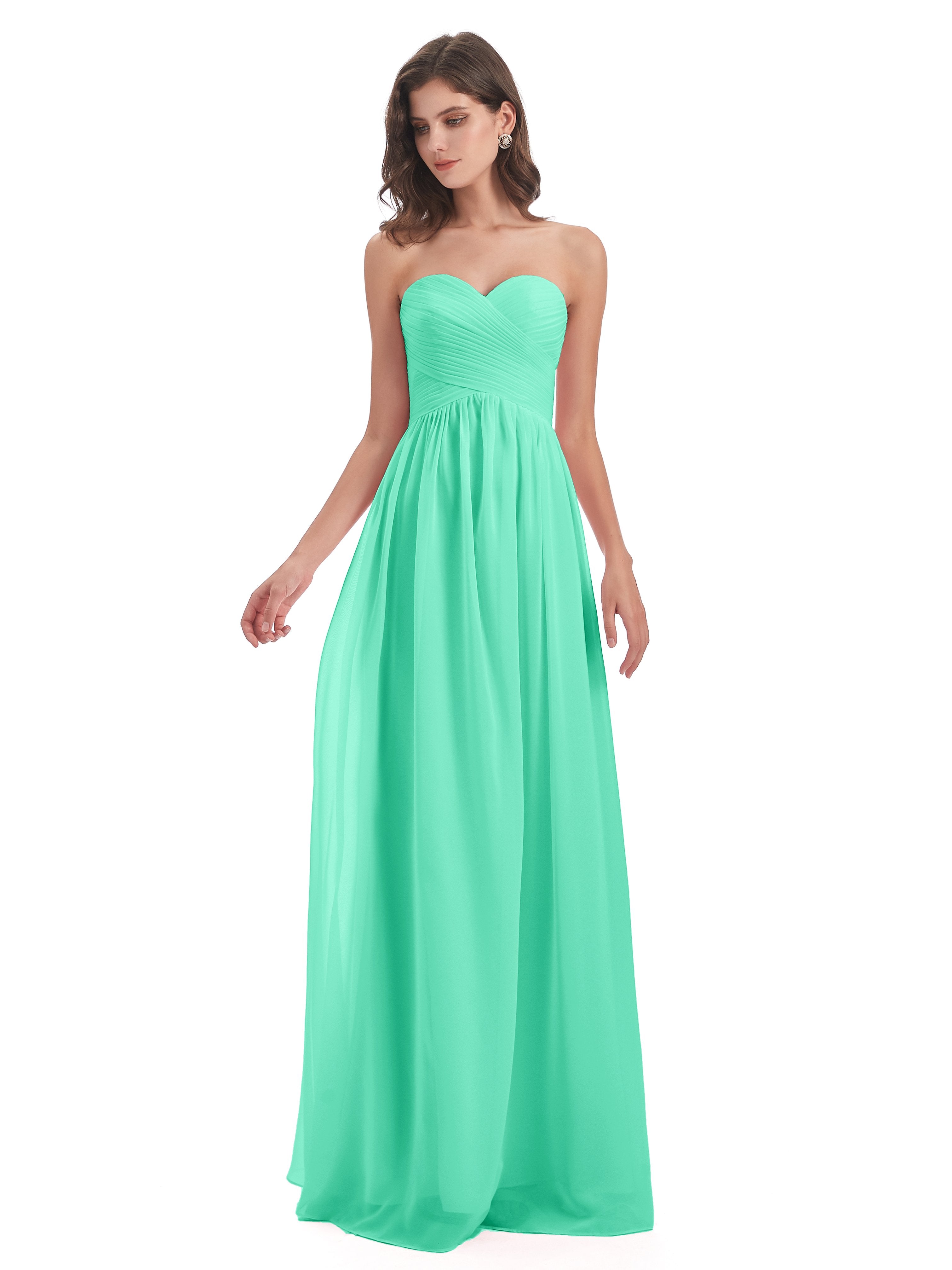 Sunny Floor Length Sweetheart Chiffon Bridesmaid Dresses