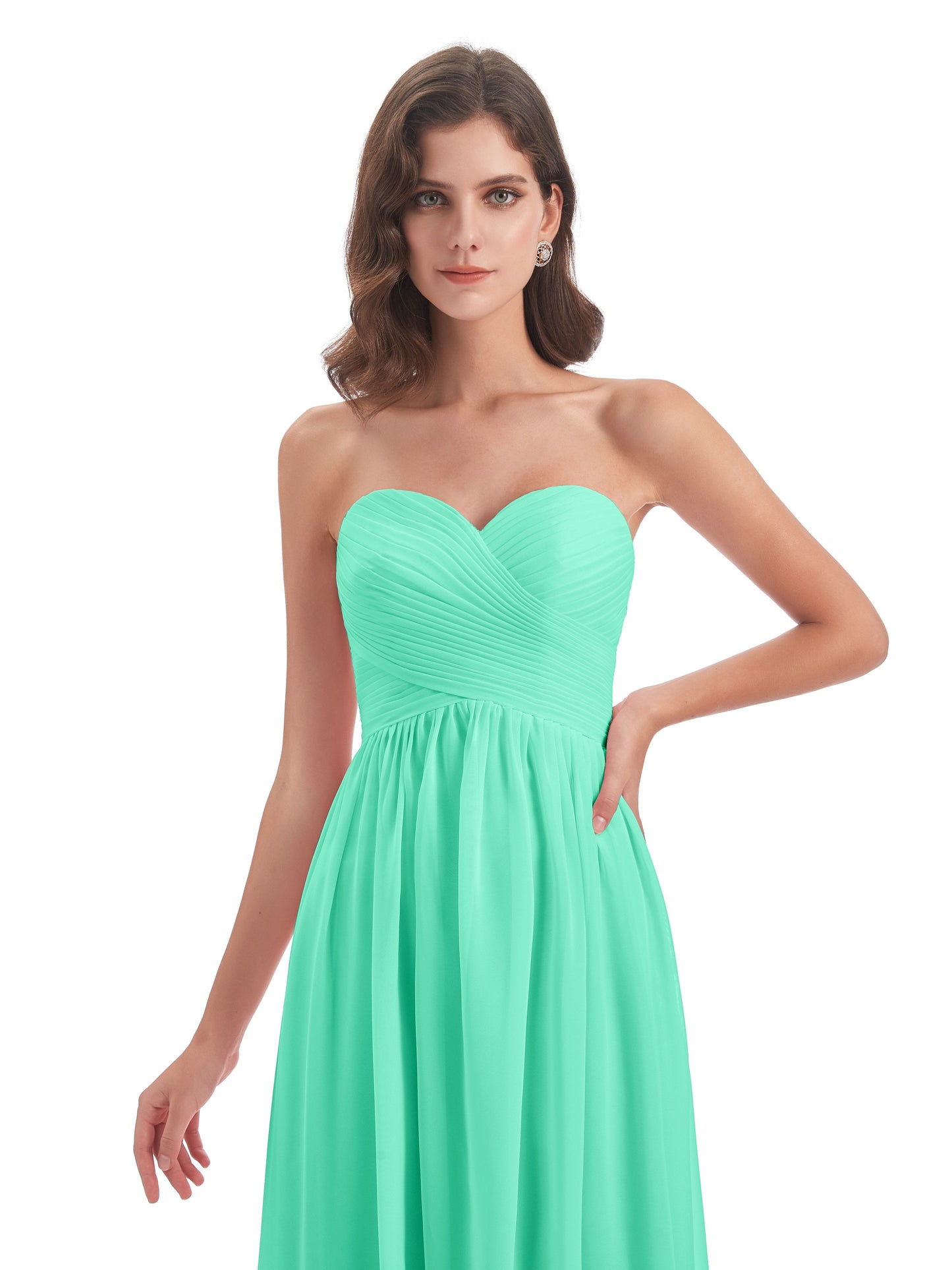 Sunny Floor Length Sweetheart Chiffon Bridesmaid Dresses