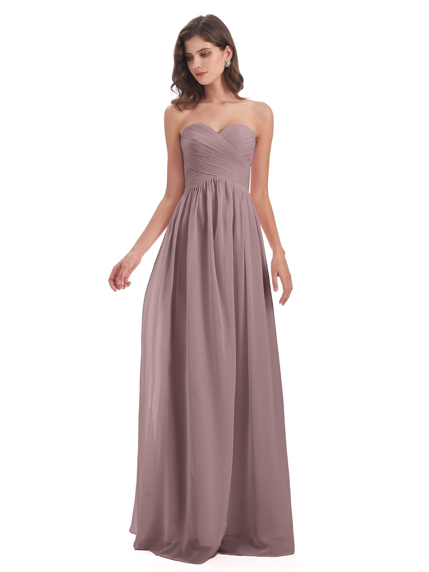 Sunny Floor Length Sweetheart Chiffon Bridesmaid Dresses