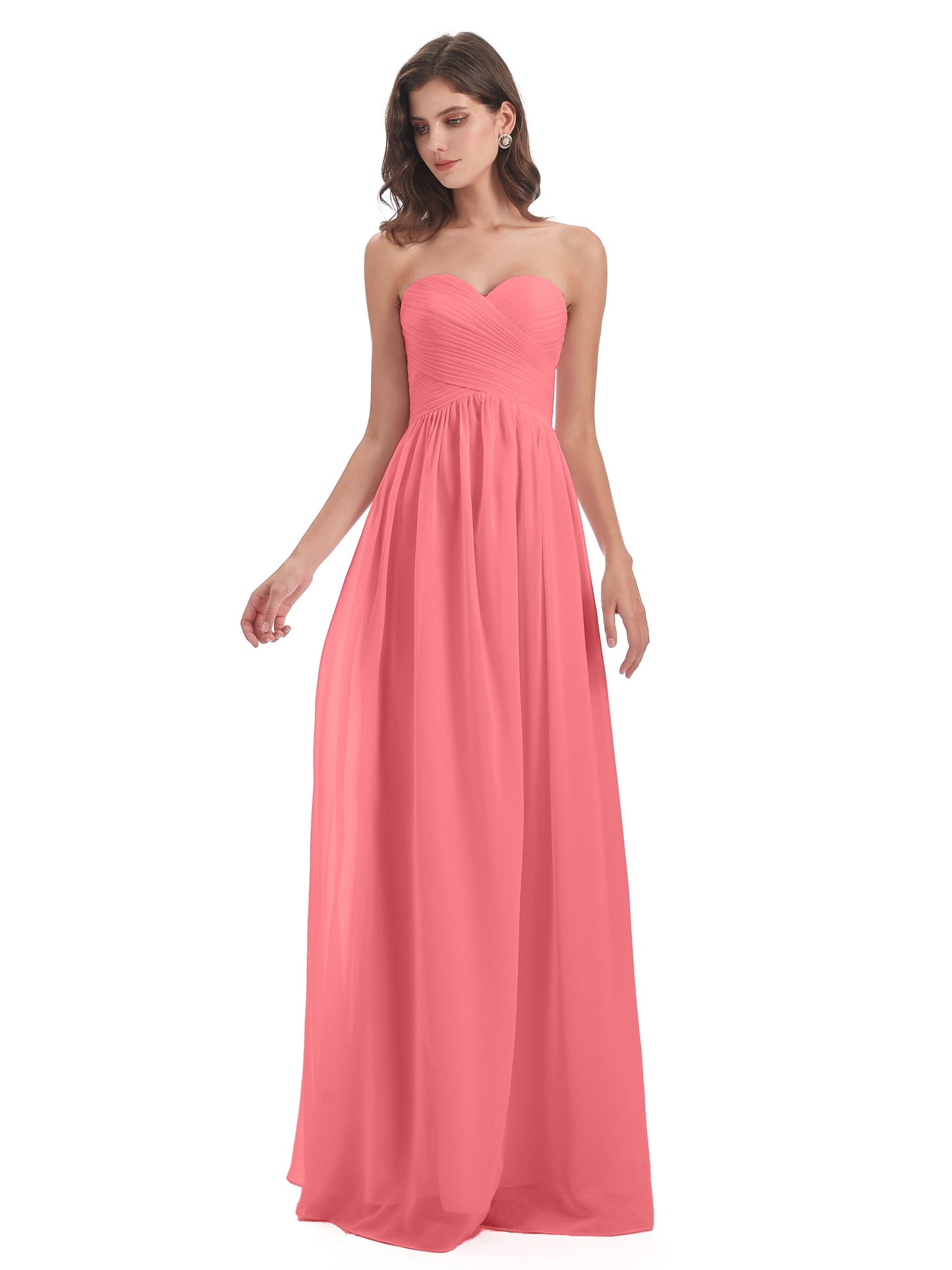 Sunny Floor Length Sweetheart Chiffon Bridesmaid Dresses