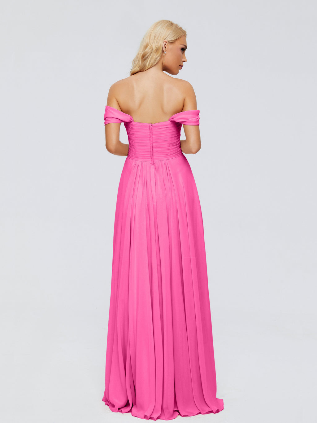 Trinity Off-The-Shoulder Chiffon Bridesmaid Dresses