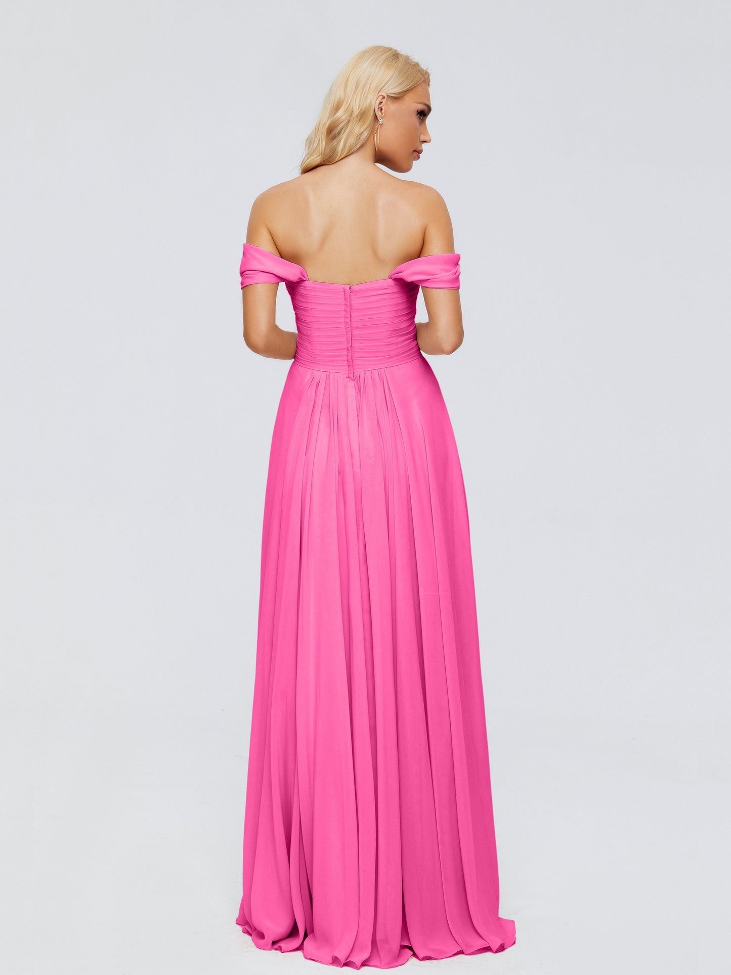 Trinity Off-The-Shoulder Chiffon Bridesmaid Dresses