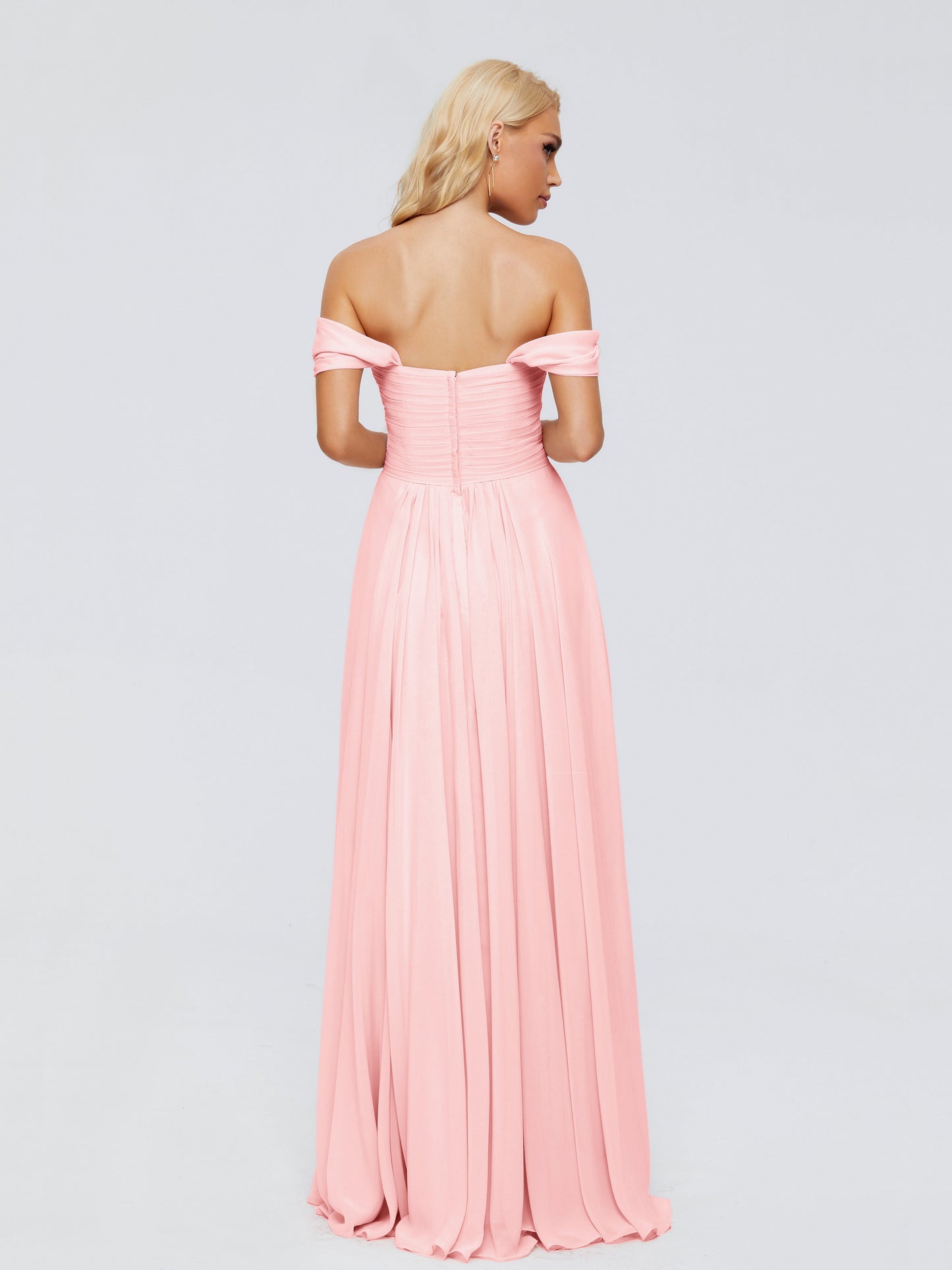 Trinity Off-The-Shoulder Chiffon Bridesmaid Dresses