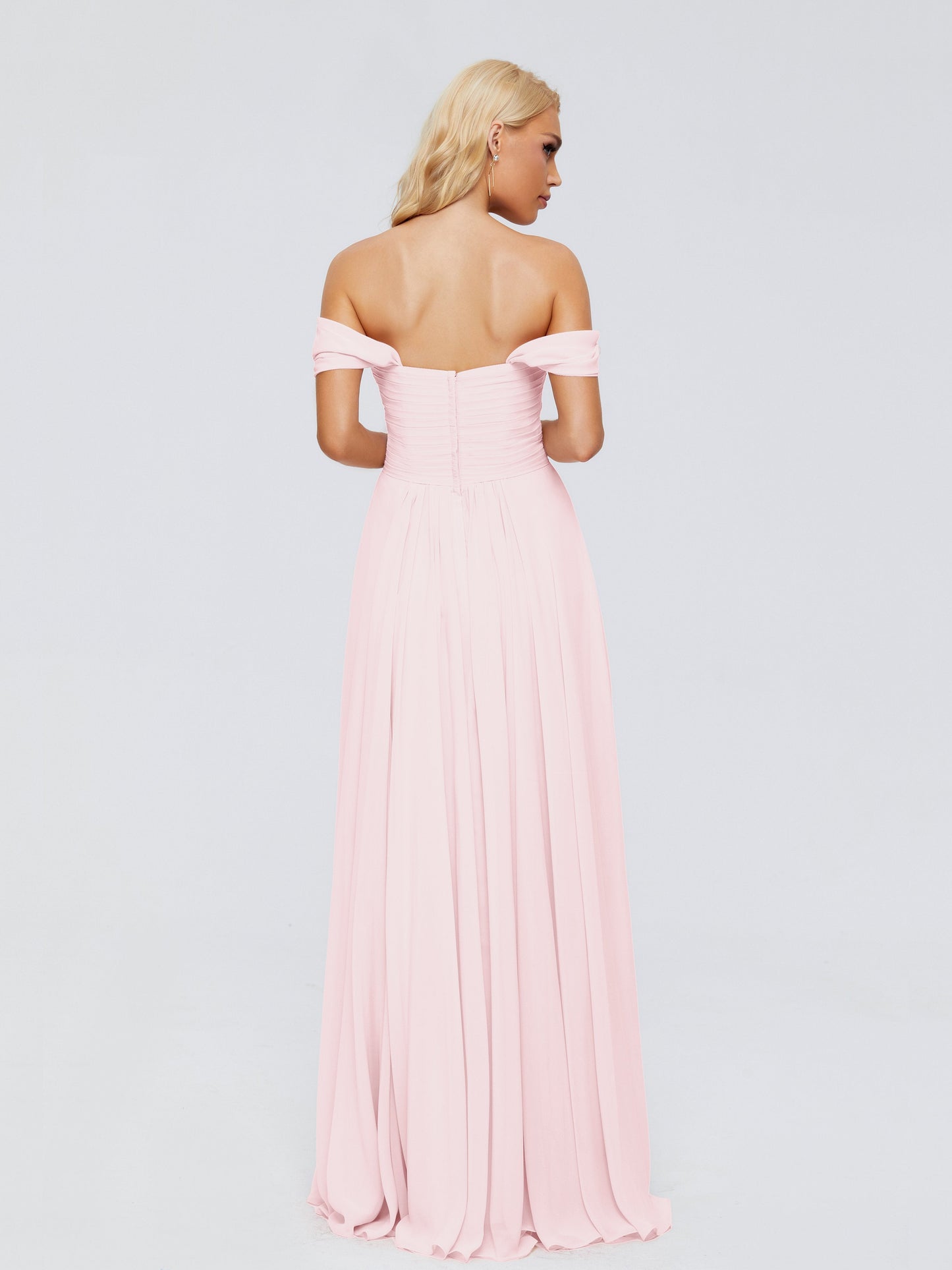 Trinity Off-The-Shoulder Chiffon Bridesmaid Dresses