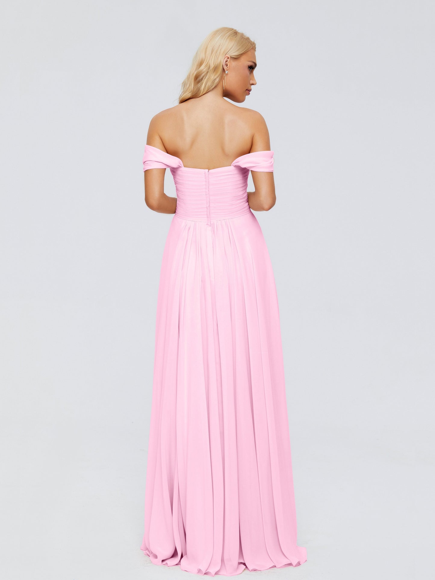 Trinity Off-The-Shoulder Chiffon Bridesmaid Dresses