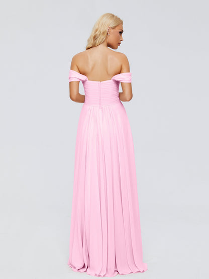 Trinity Off-The-Shoulder Chiffon Bridesmaid Dresses