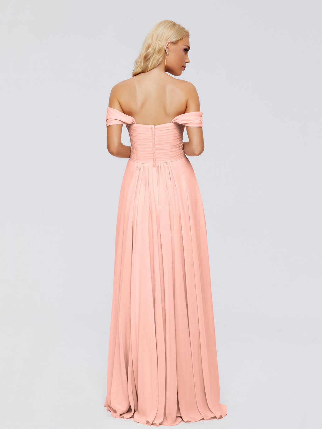 Trinity Off-The-Shoulder Chiffon Bridesmaid Dresses
