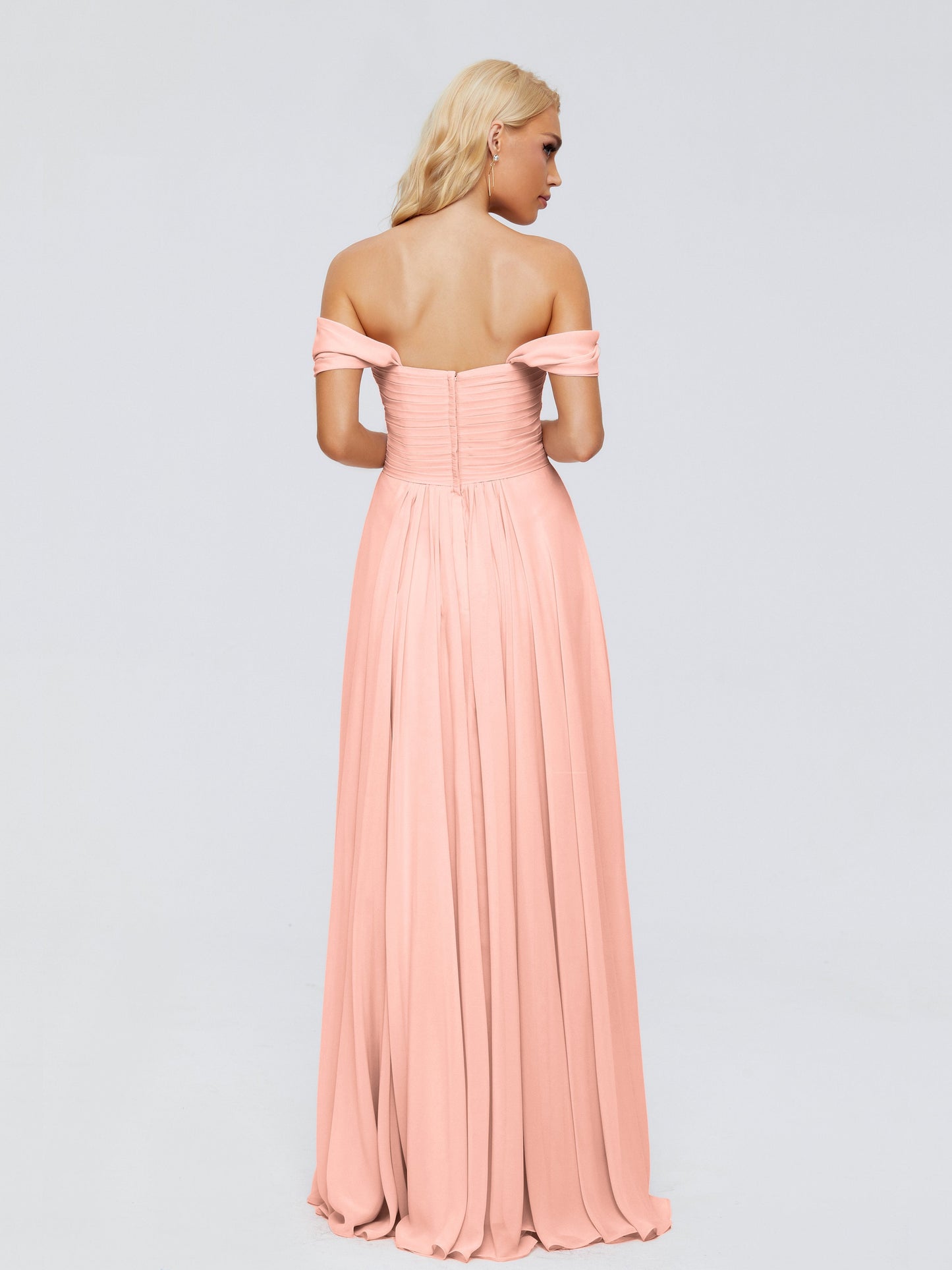 Trinity Off-The-Shoulder Chiffon Bridesmaid Dresses