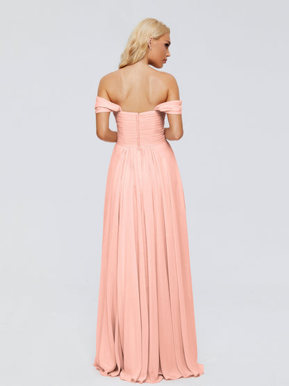 Trinity Off-The-Shoulder Chiffon Bridesmaid Dresses