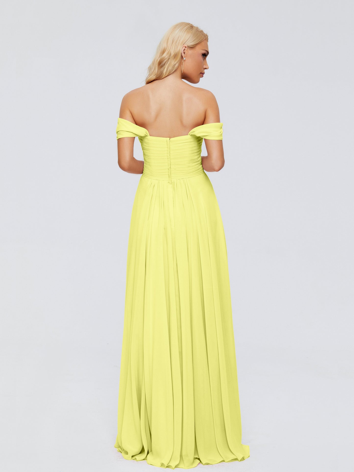Trinity Off-The-Shoulder Chiffon Bridesmaid Dresses