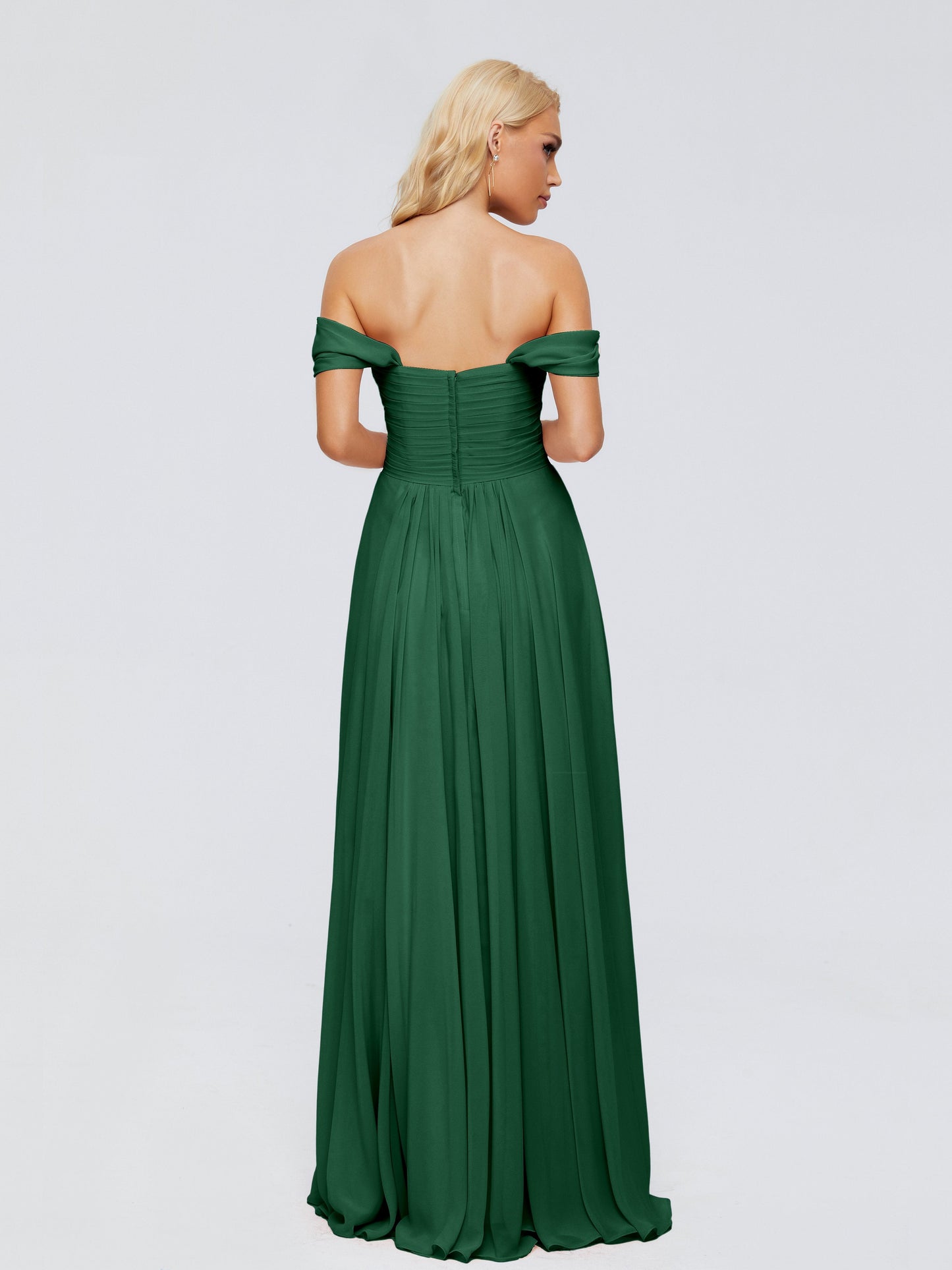 Trinity Off-The-Shoulder Chiffon Bridesmaid Dresses